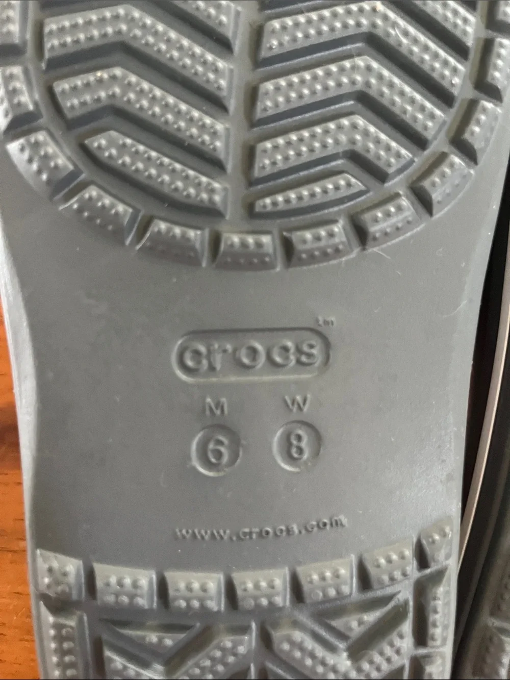 Grey CROCS slides women’s size 8/men’s size 6